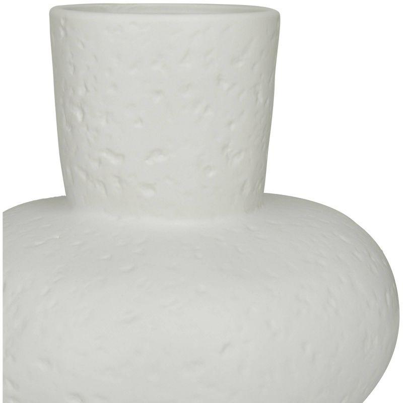 Set of 2 White Ceramic Gourd Style Table Vases