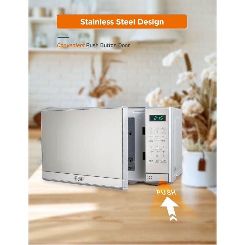 COMMERCIAL CHEF Countertop Microwave Oven 0.7 Cu. Ft. 700W, Stainless Steel