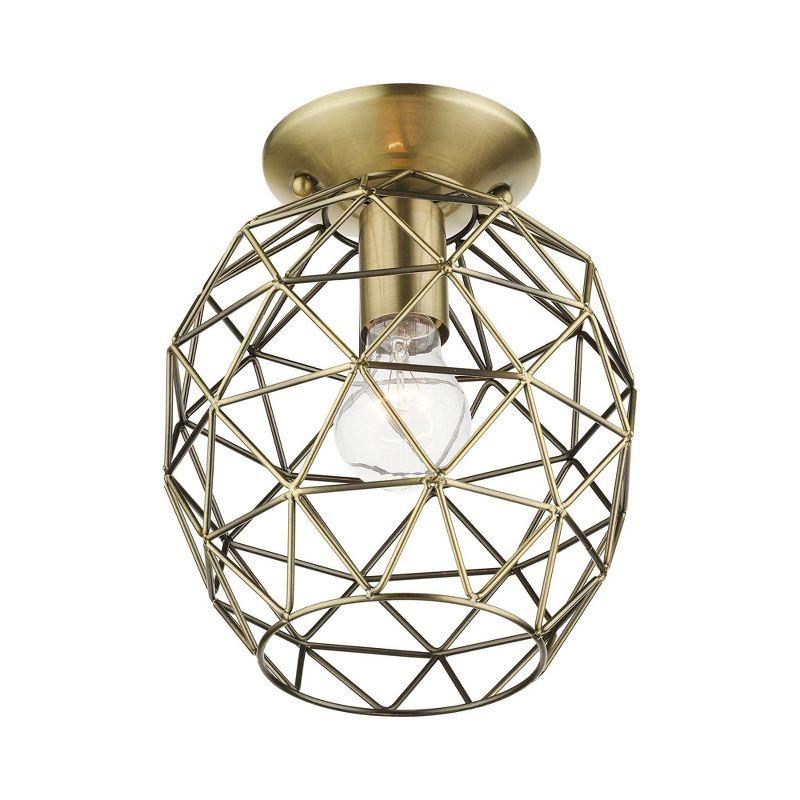 Livex Lighting Geometrix 1 - Light Flush Mount in  Antique Brass