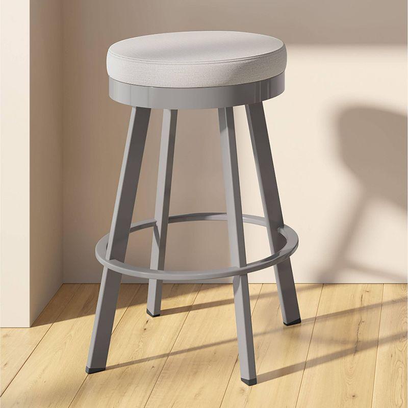 Amisco Swice Upholstered Counter Height Barstool: Polyester, Steel Frame, 26" Seat