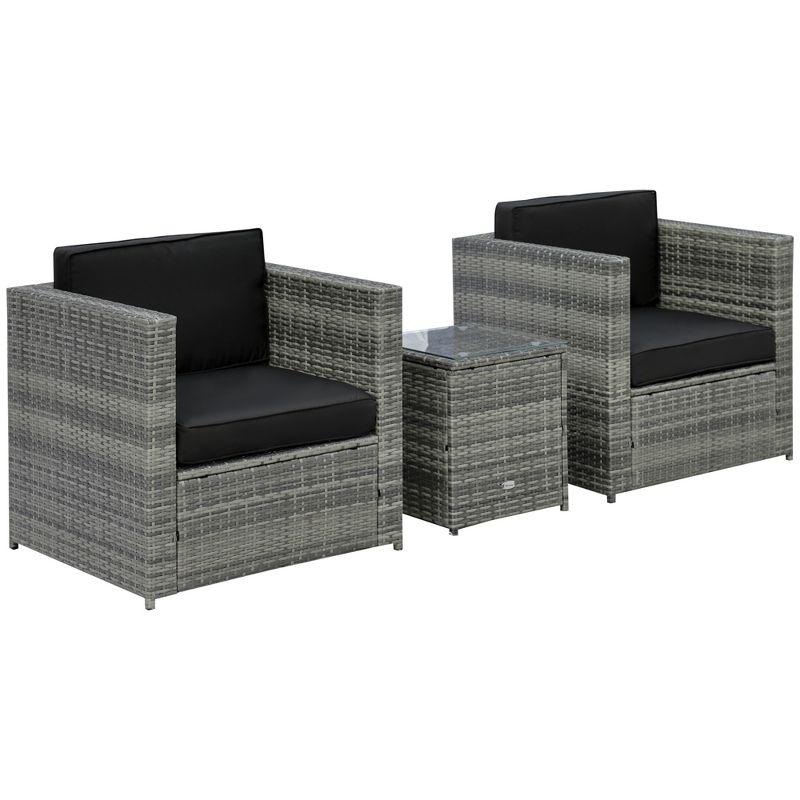 Outsunny 3 Piece Rattan Seating Group