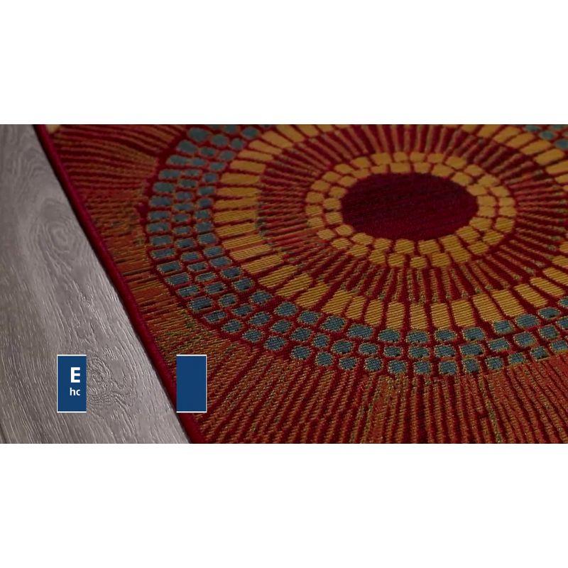 Blue Rectangular Synthetic Medallion Area Rug 6'6" x 9'4"