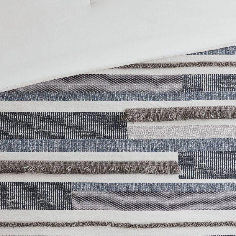 INK+IVY Serena Navy/Gray Standard Cotton 3 Piece Comforter Set