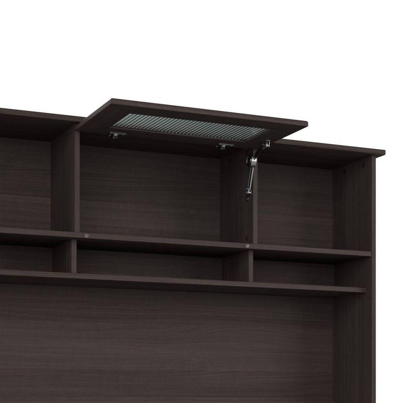 Cabot 60W L Shaped Computer Desk with Hutch Heather Gray - Bush Furniture: Executive Workstation, Storage Cabinet