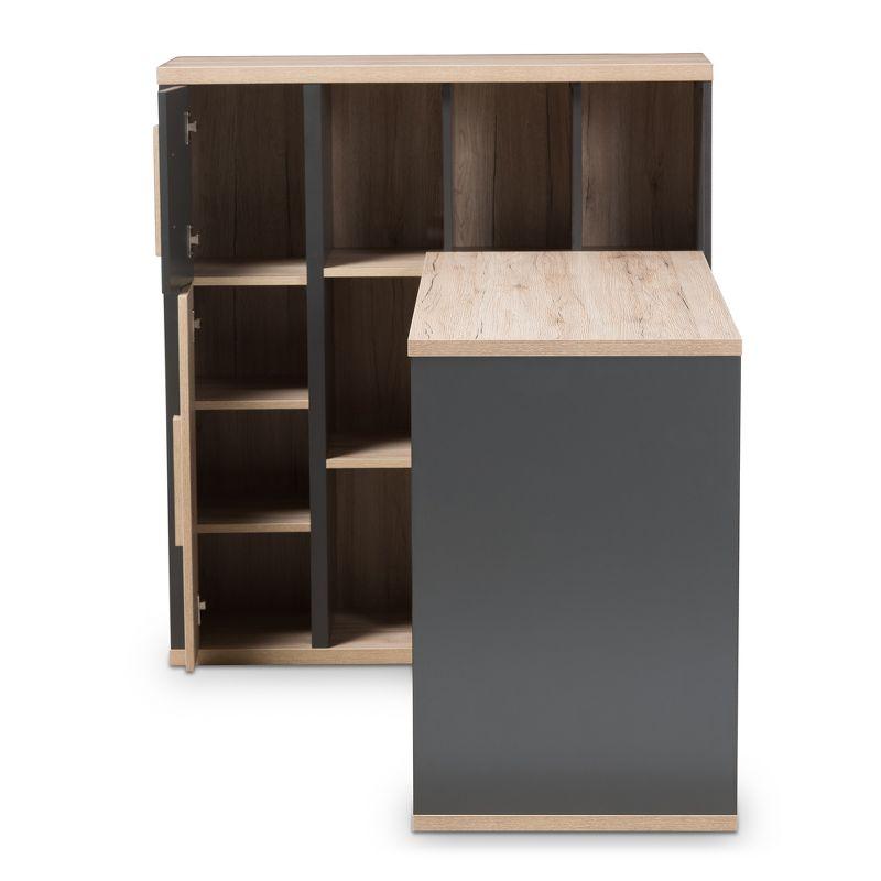 43.7" Pandora Built-In Shelving Unit with Storage Compartments - Baxton Studio