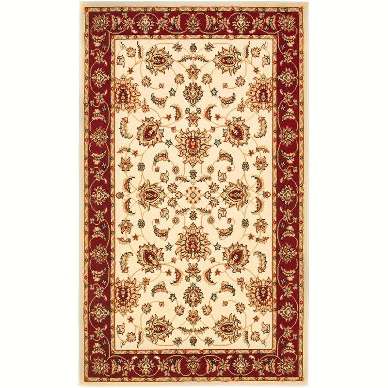 Majesty Cream and Red Hand-Knotted Synthetic Area Rug