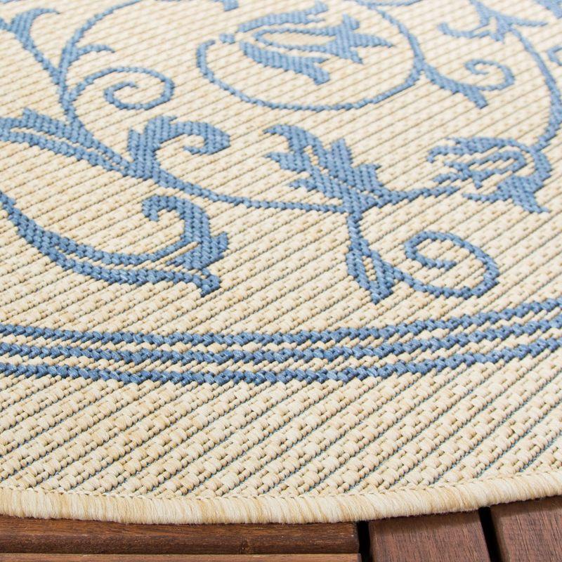 Courtyard CY2098 Power Loomed Indoor and Outdoor Accent Rug - Natural/Blue - 2'x3'7" - Safavieh