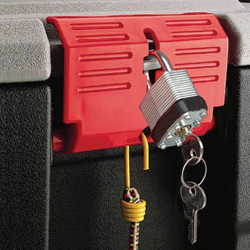 Rubbermaid Black Action Packer Lockable Latch Indoor and Outdoor Storage Box Container for Home, Garage, Backyard