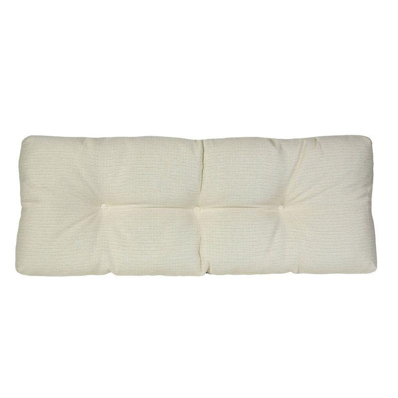 Gripper 43"x14"x3" Non Slip Tufted Omega Universal Bench Cushion Ivory: Solid Rectangle Indoor Seat Cushion, Polyester