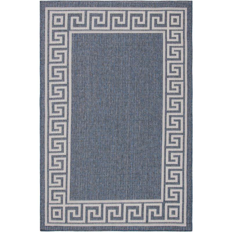 Bermuda BMU820 Power Loomed Indoor/Outdoor Area Rug - Dark Blue/Ivory - 6'7"x9'2" - Safavieh.
