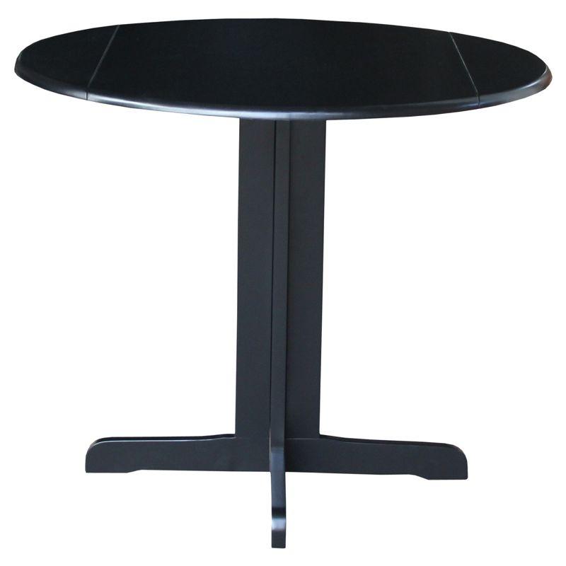 36" Dual Dining Drop Leaf Dining Table Black - International Concepts