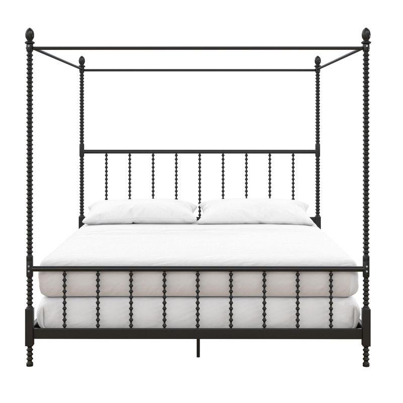 DHP Jenny Lind Metal Canopy Bed, King, Black