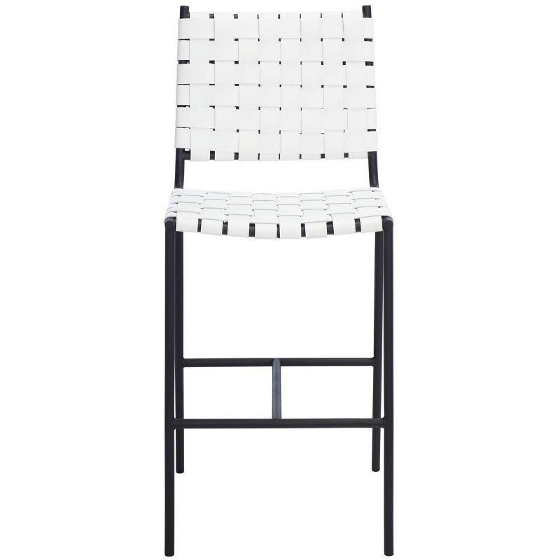 Olenna Woven Counter Stool - BST3011 - White/Black - Safavieh