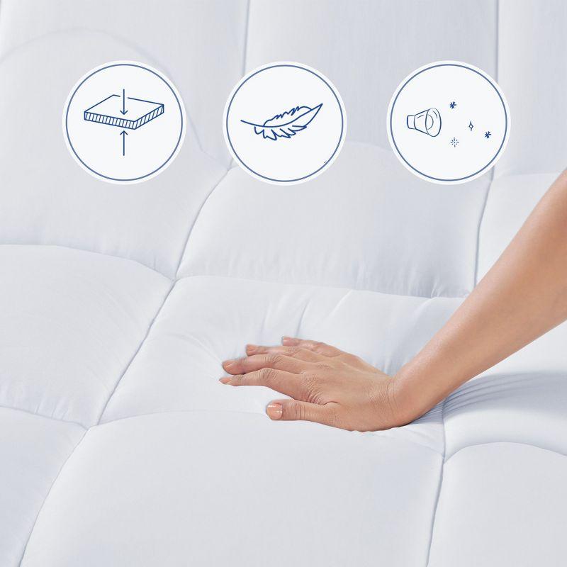 Twin XL White Pillow-Top Cooling Mattress Topper