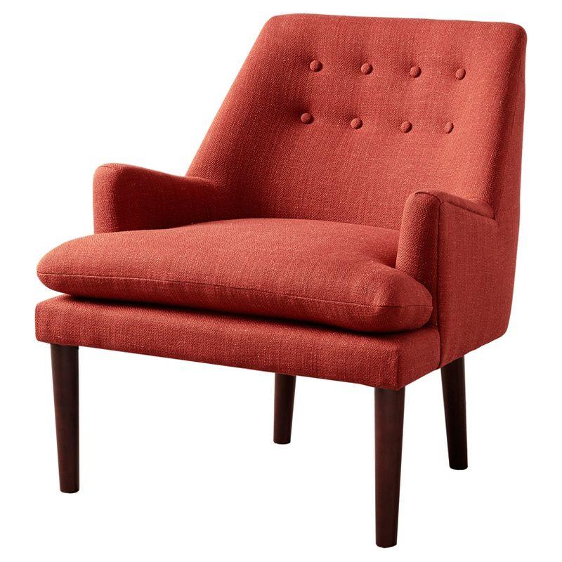 Spice Mid-Century Upholstered Accent Chair with Wood Legs