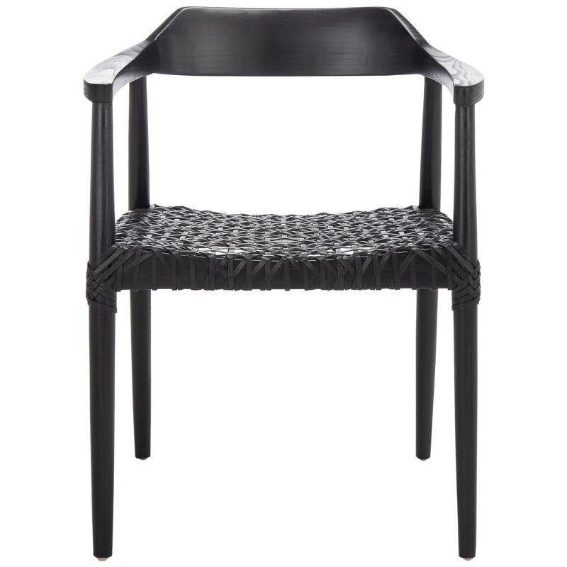 Munro Leather Woven Accent Chair - ACH1005 - Black - Safavieh
