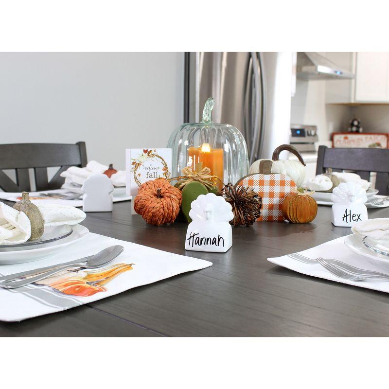 AuldHome Design Fall Placemats, 4pc Set; Thanksgiving & Halloween Pumpkin Themed Table Decor