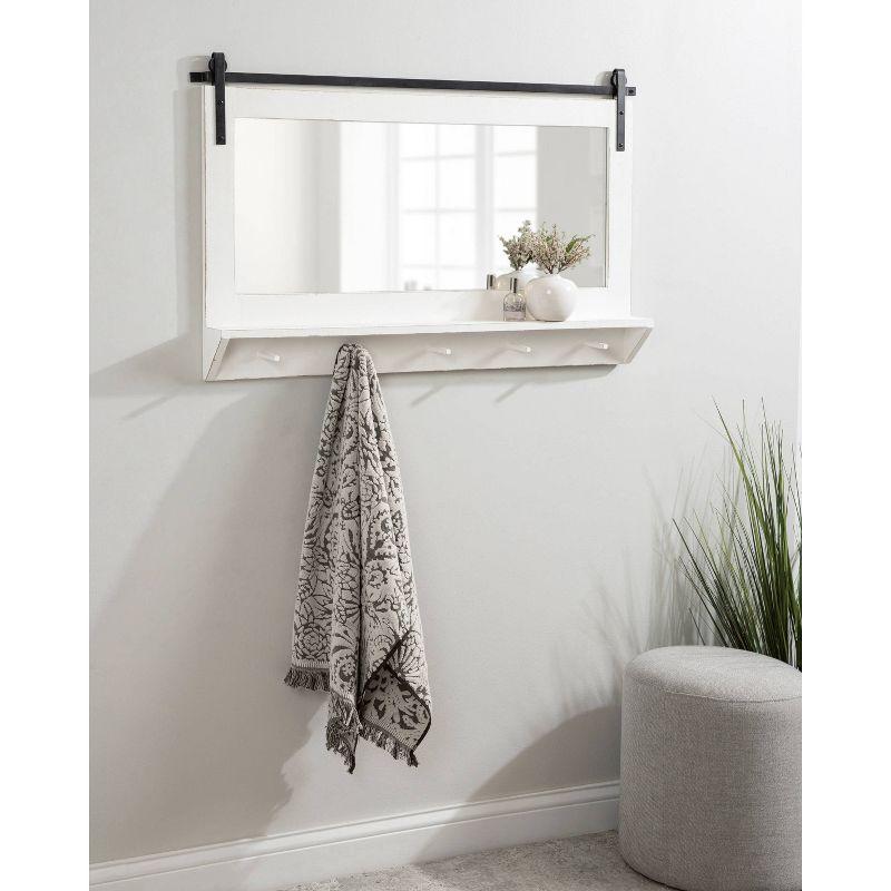 42" x 27" Cates Framed Wall Mirror with Shelf and Hooks - Kate & Laurel All Things Decor