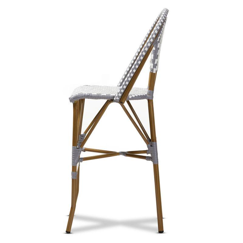 Ilene Bistro Barstool - BaxtonStudio: Aluminum Frame, High Back, No Assembly