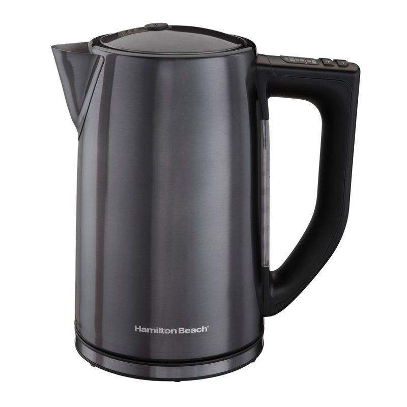 Hamilton Beach 1.7L Black Stainless Steel Variable Temperature Electric Kettle