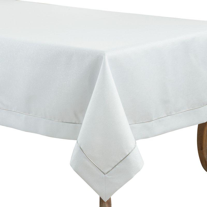 Saro Bourget Collection Shimmering Tablecloth with Piping Detail