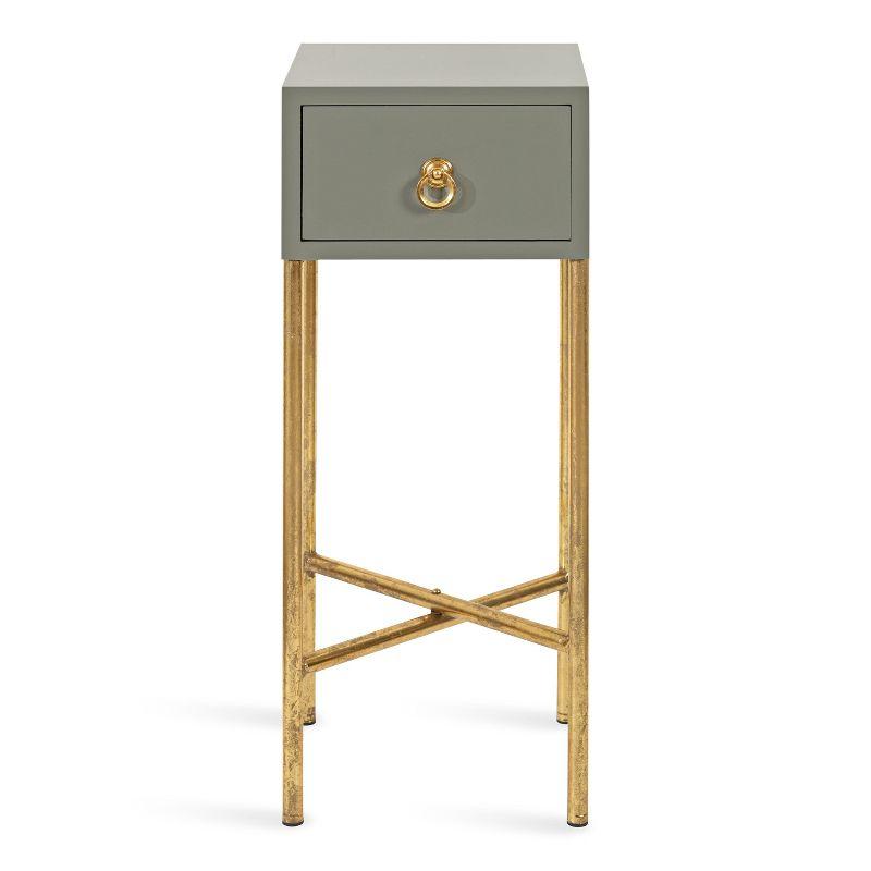 Kate and Laurel Decklyn Square MDF Tea Table, 12x12x30, Gold and Gray