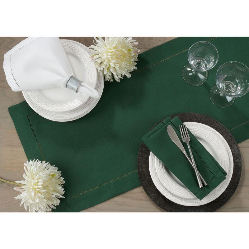 Saro Lifestyle Classic Hemstitch Border Table Runner