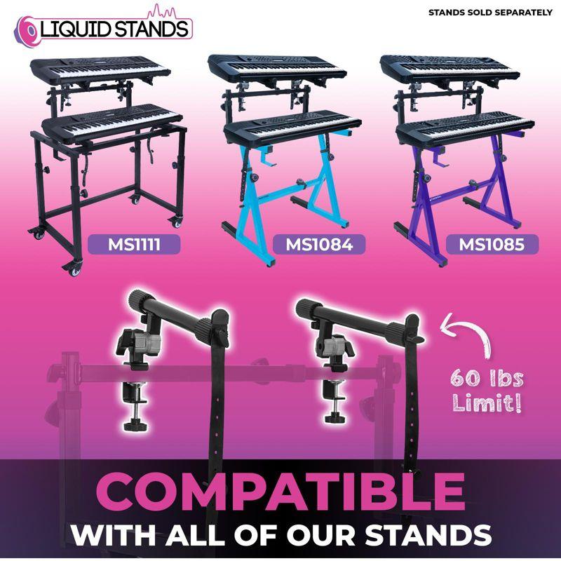 Liquid Stands 2nd Tier Keyboard Stand Attachment with Straps - Arms Only - Double Stand Extender for Square Tube Z Style Stands