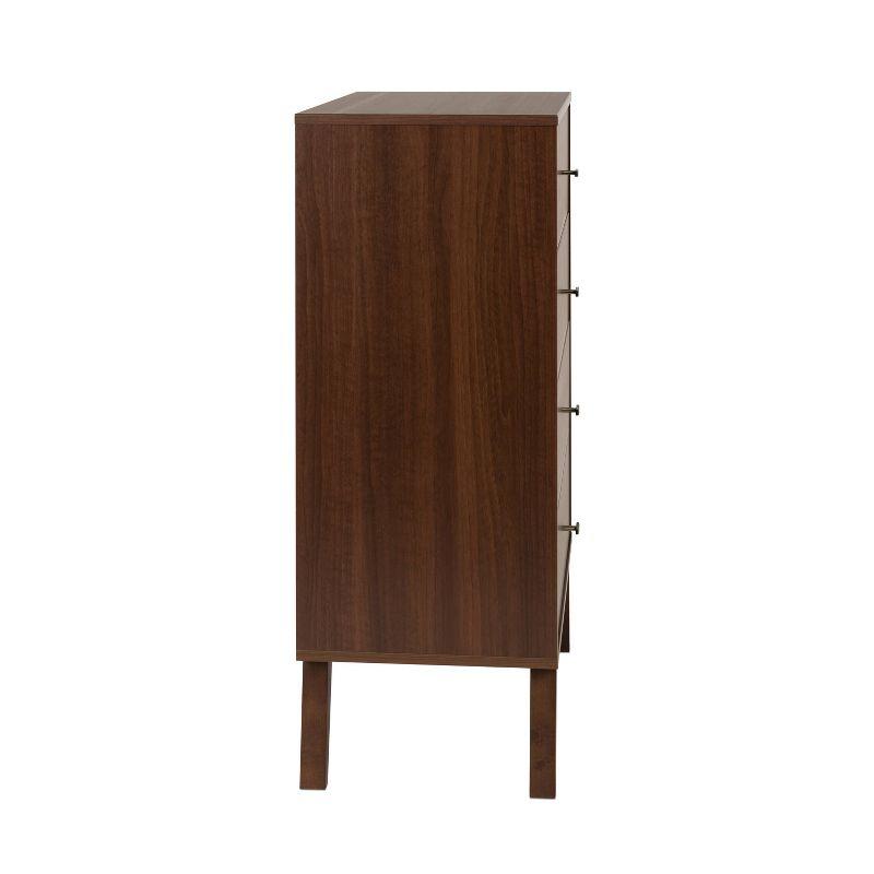 Milo Mid Century Modern 4 Drawer Chest Cherry - Prepac: Sleek Bedroom Storage Solution