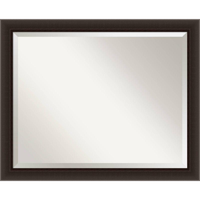 Espresso Beveled Full Length Rectangular Wood Wall Mirror