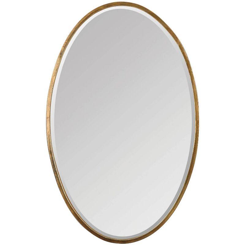 Merci Contemporary Gold Oval Wall Mirror - 18" x 28"