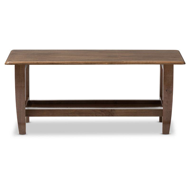 Walnut Brown Mid-Century Modern Rectangular Coffee Table