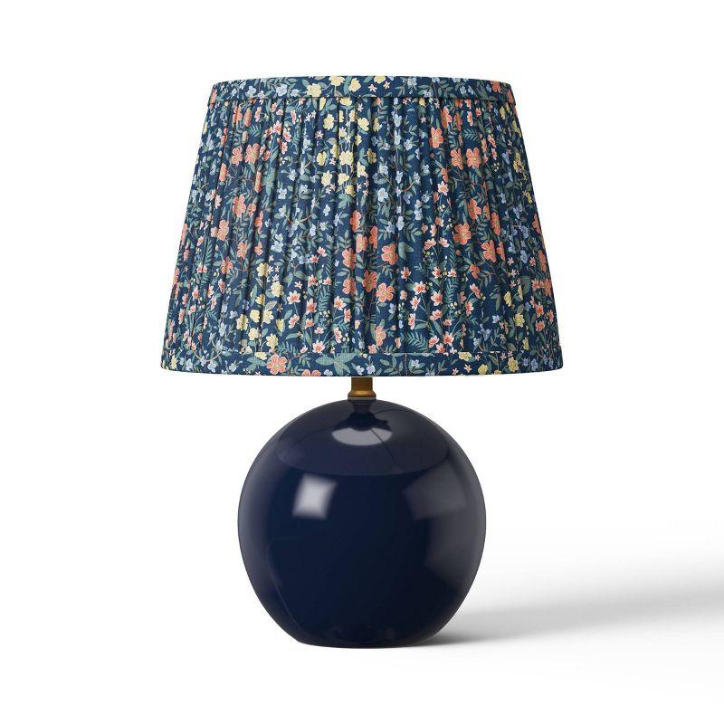 Rifle Paper Co. x Target Round Base Table Lamp - Pleated Mayfair Shade: Ceramic Accent, 60W, Inline Switch, ETL Listed