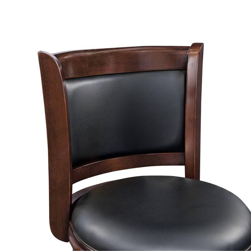 Boraam 34" Extra Tall Augusta Swivel Barstool Cappuccino Brown: Upholstered, Wood Frame, Fixed Height