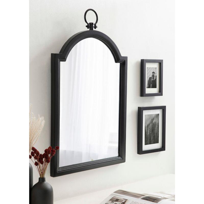 Ohara Arch Black Wood Bathroom Vanity Mirror