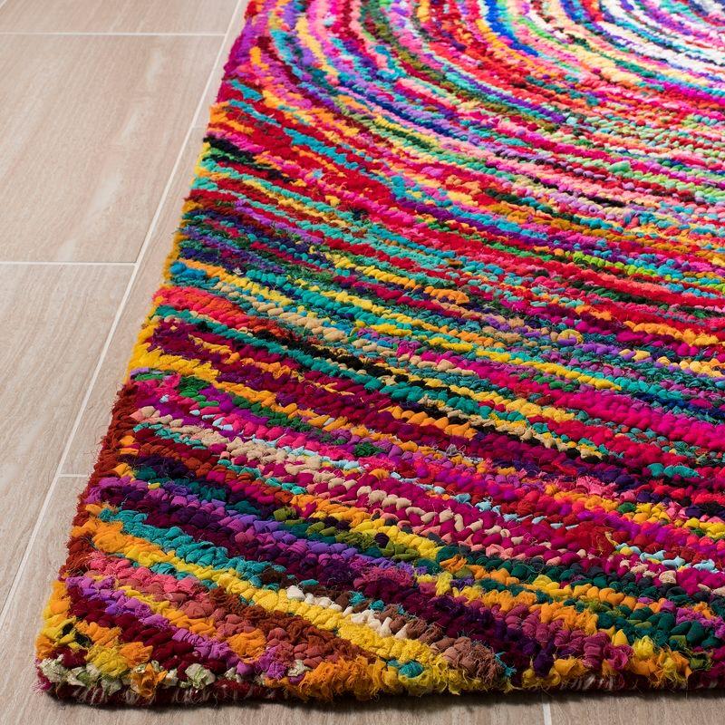 Handmade Multicolor Cotton Tufted Rectangular Area Rug