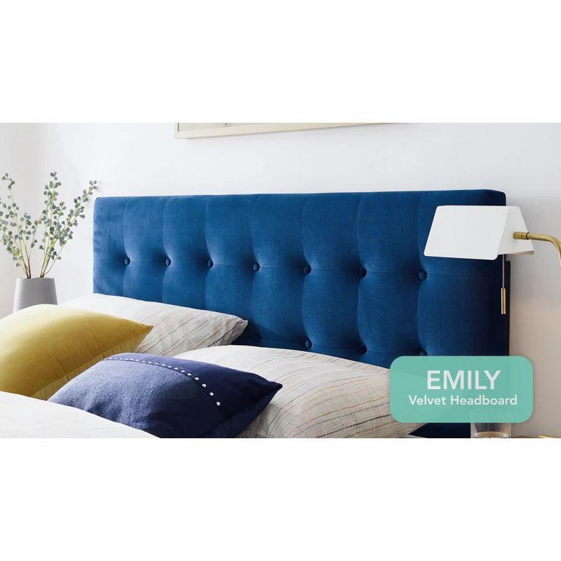 Gray Full Tufted Velvet Upholstered Headboard