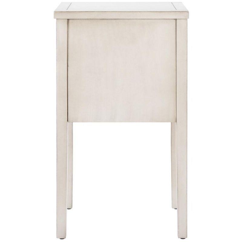 Toby Accent Table With Storage Drawers - AMH6625D - White Birch - Safavieh Couture