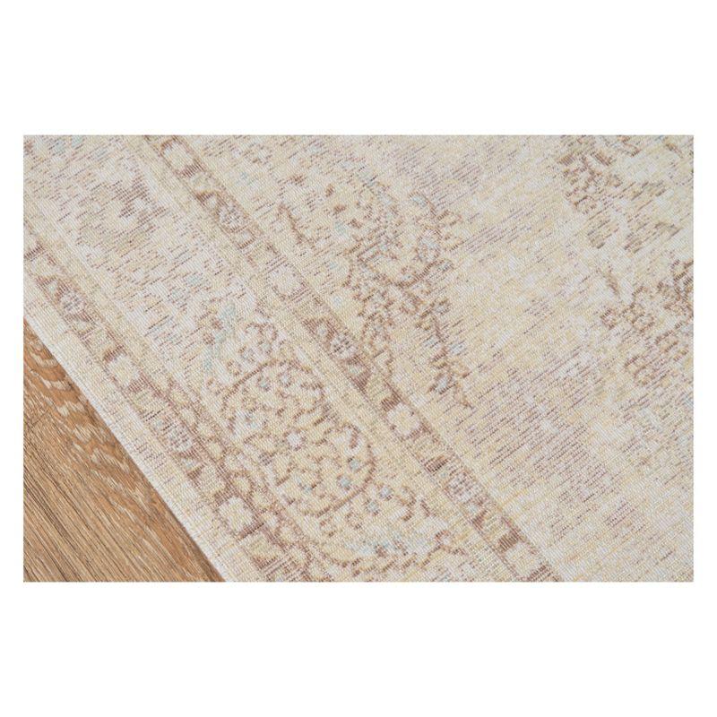 5'3"X7'3" Medallion Loomed Area Rug Ivory - Momeni: Modern Polyester Carpet, Low Pile, Indoor Use, Rectangle Shape