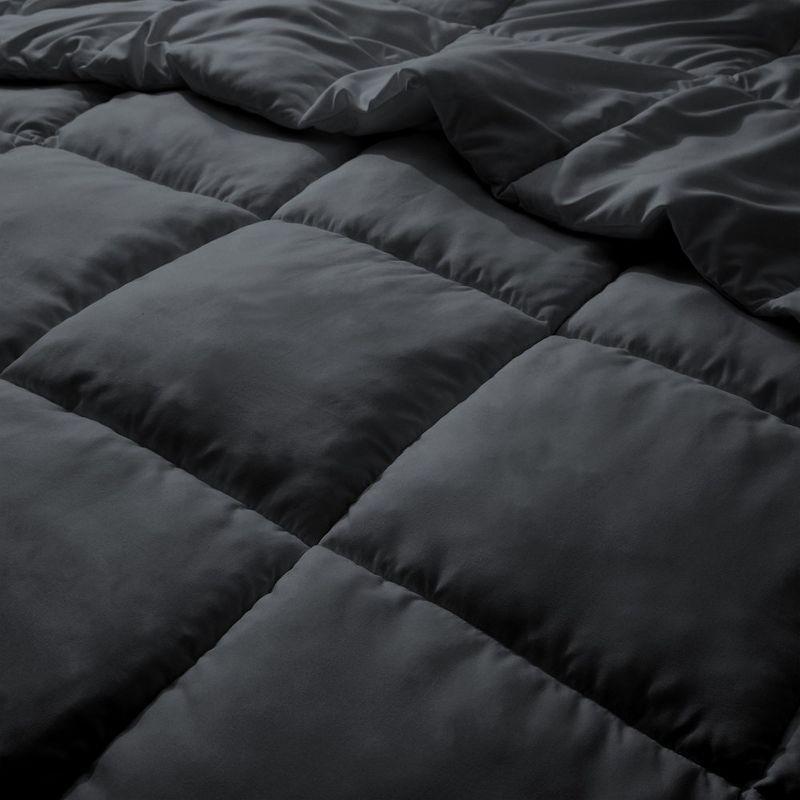 Peace Nest Lightweight Down Alternative Comforter Duvet Insert with Soft Microfiber Shell, Black, Full