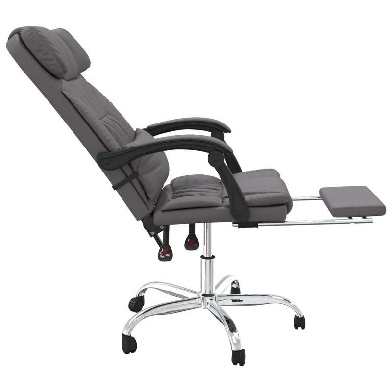 vidaXL Massage Reclining Office Chair Gray Faux Leather