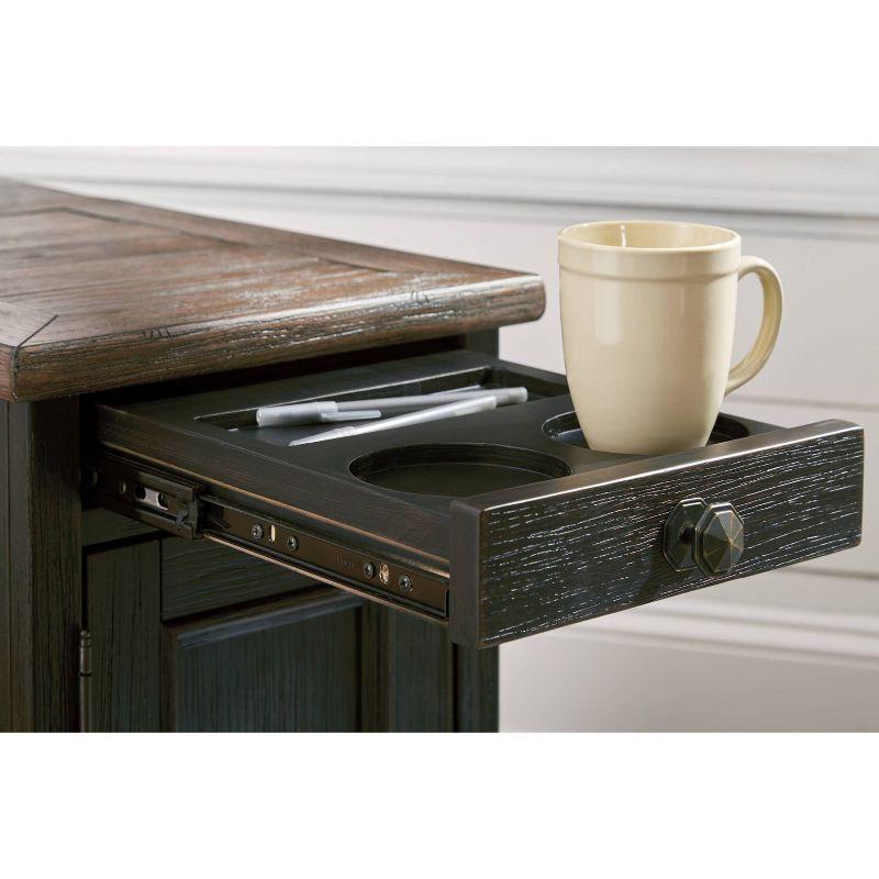 Tyler Creek Chairside End Table with USB Ports and Outlets Grayish Brown/Black - Signature Design by Ashley