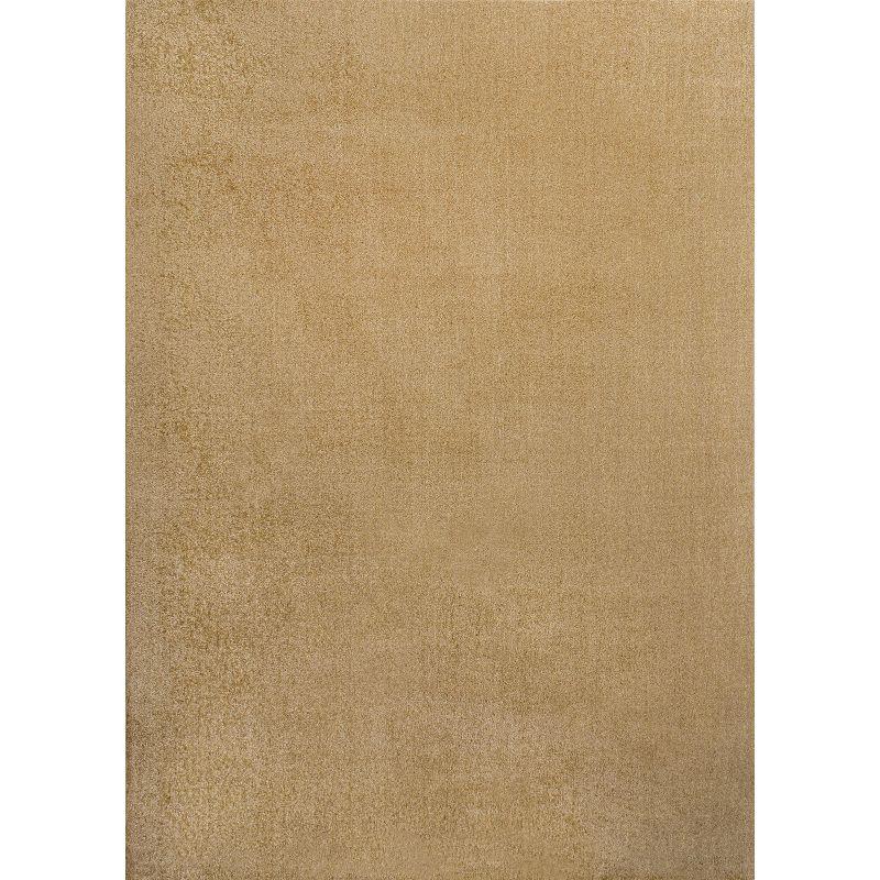 JONATHAN Y Twyla Classic Solid Low-Pile Machine-Washable Yellow 5 ft. x 8 ft. Area Rug