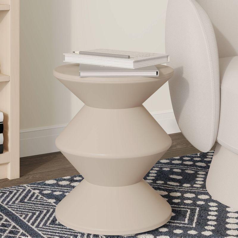 LeisureMod Aura Modern Plastic Side End Table – Stylish, Durable Table for Living Room, Bedroom, Office, and Indoor Spaces, Contemporary Home Decor