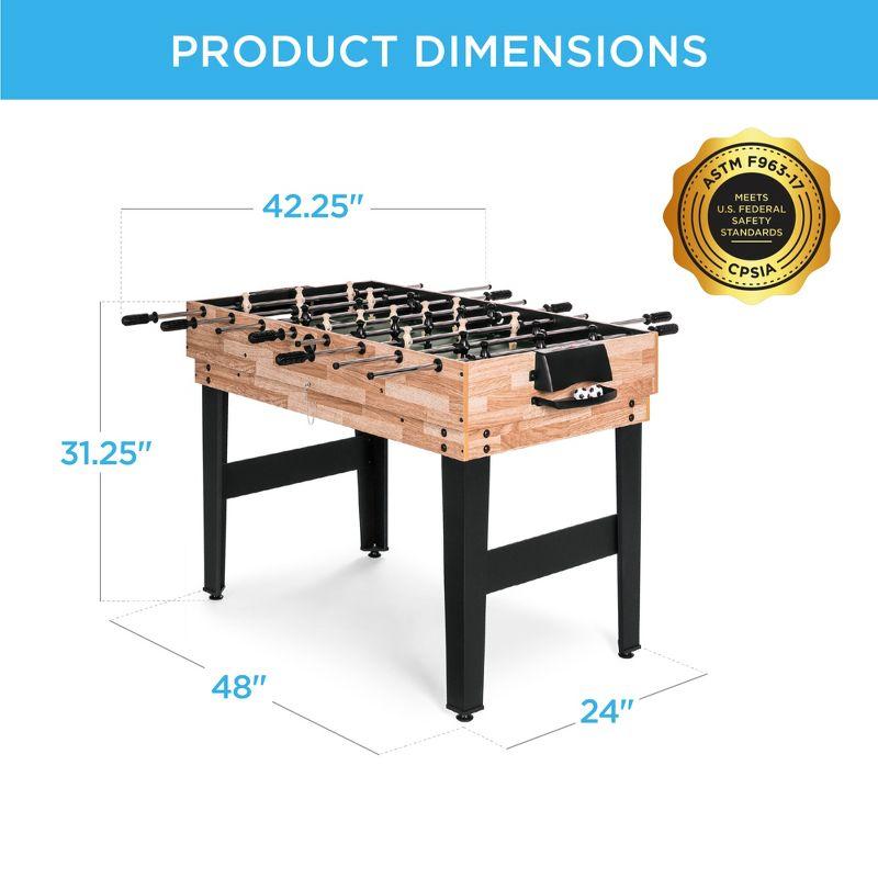 Natural 2x4ft 10-in-1 Combo Game Table with Foosball and Pool