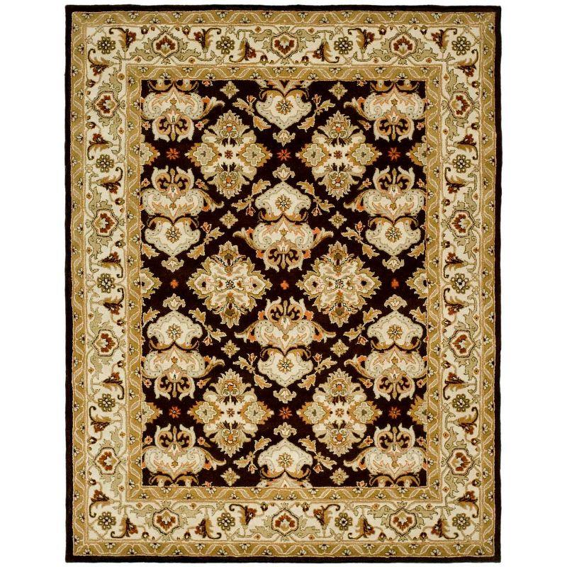 Espresso and Ivory Hand-Tufted Wool Rectangular Rug