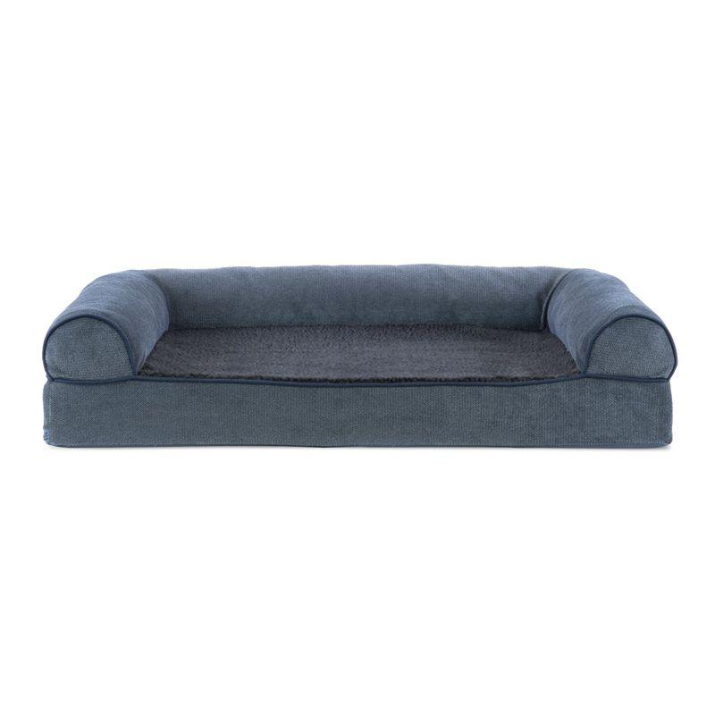 FurHaven Faux Fleece & Chenille Orthopedic Sofa Dog Bed