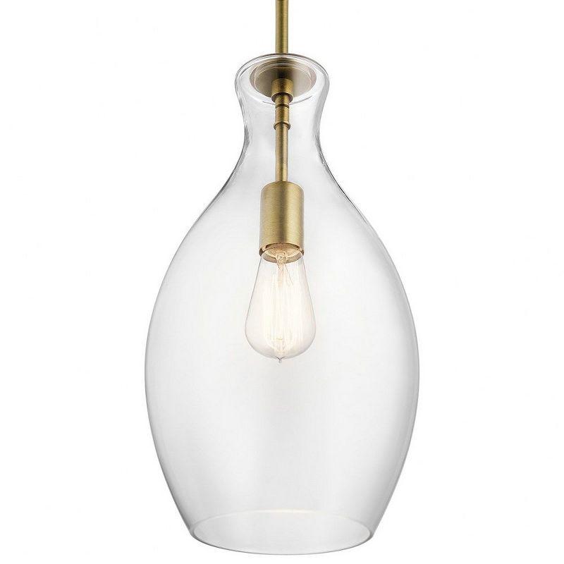 Everly 17.75" 1 Light Hour Glass Pendant Clear Glass Chrome