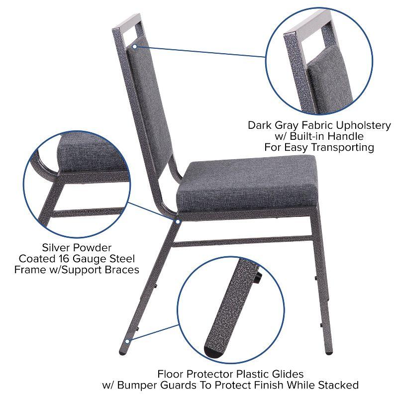 Dark Gray Fabric and Steel Stacking Banquet Chair