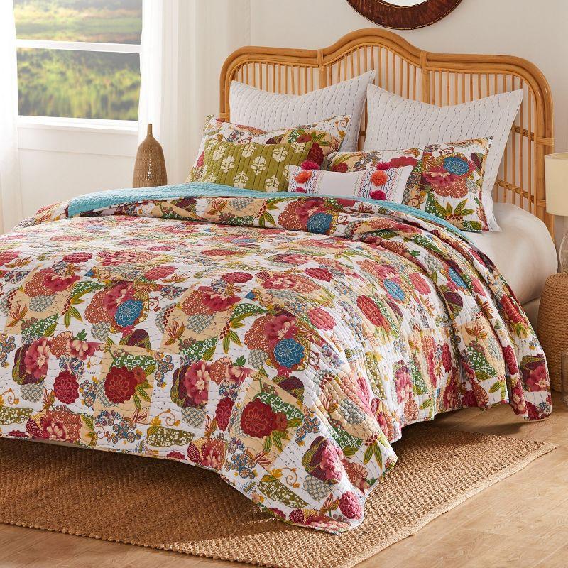Greenland Home Fashions Jewel Boho Patchwork Print Quilt Set